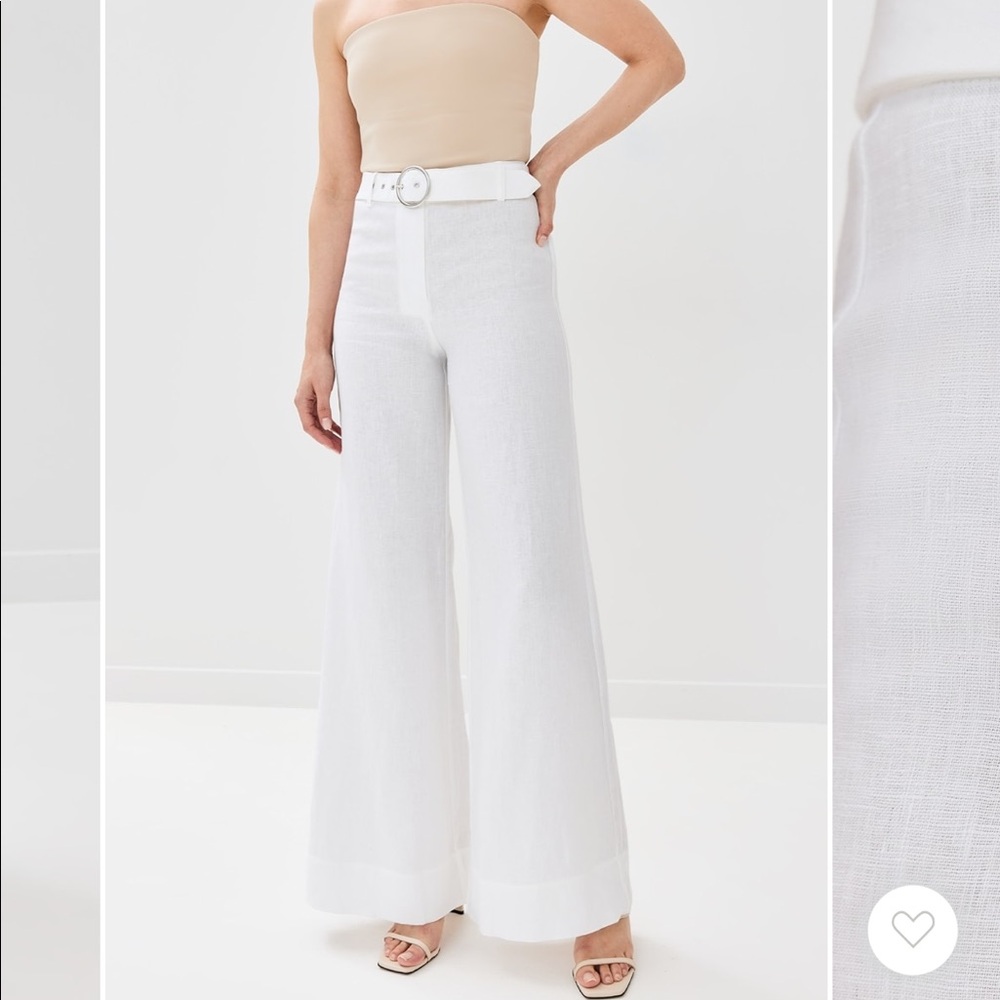 Reformation Ace White Linen Pant Sz 4 BNWT